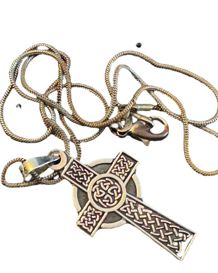 Sterling silver 925 Celtic cross pendant necklace