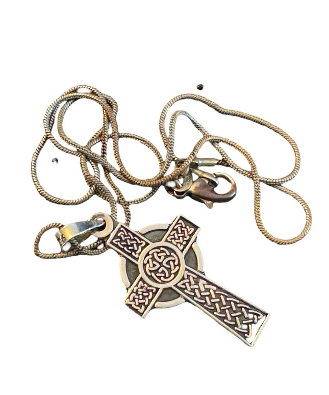 Sterling silver 925 Celtic cross pendant necklace