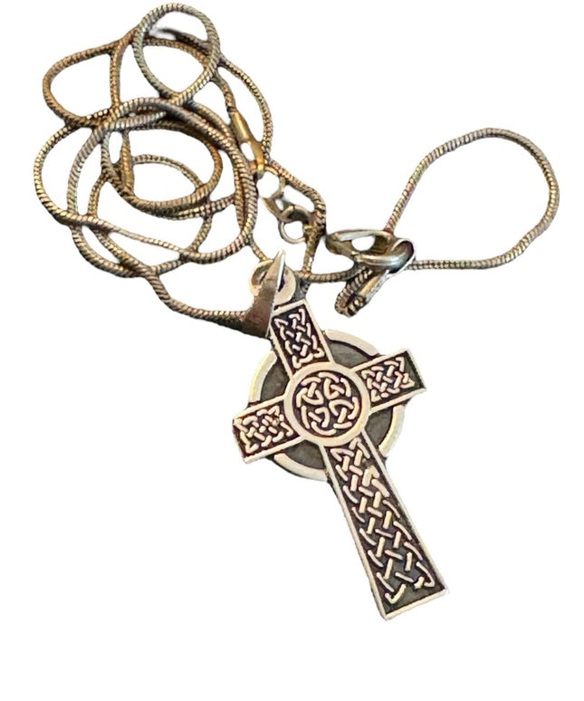 Sterling silver 925 Celtic cross pendant necklace