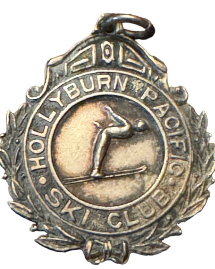 Vintage 1935 Hollyburn Ski club sterling silver 925 second place metal pendant