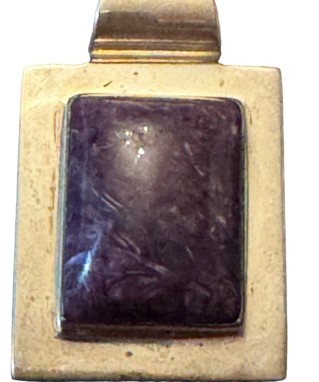 Gorgeous Charoite sterling 925 Silver Necklace, Siberian  Pendant, Harmony