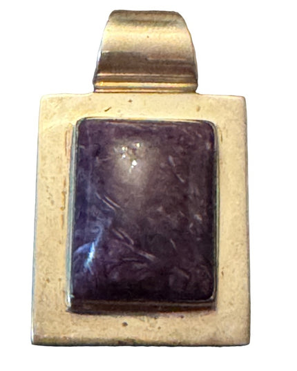 Gorgeous Charoite sterling 925 Silver Necklace, Siberian  Pendant, Harmony