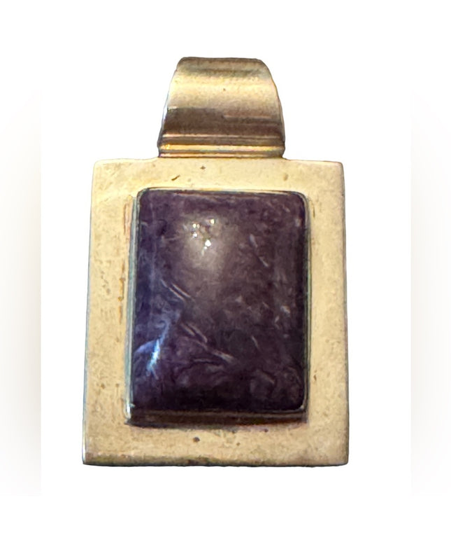 Gorgeous Charoite sterling 925 Silver Necklace, Siberian  Pendant, Harmony