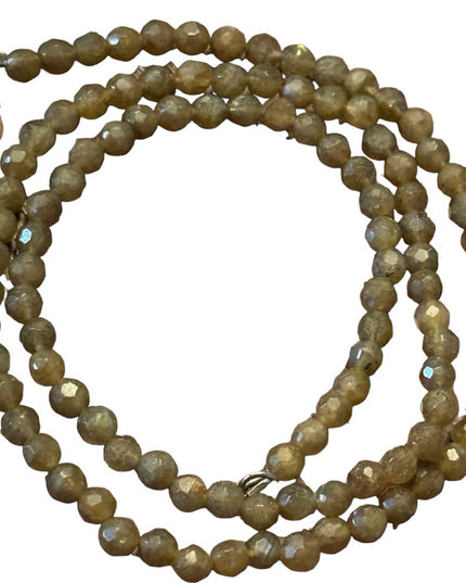 Sterling silver labradorite faceted bead necklace