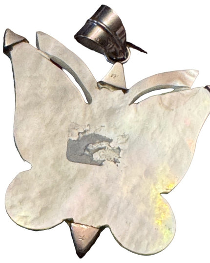 Fancy sterling silver 925 mother of pearl 925 large butterfly