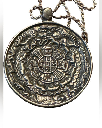Antique Tibetan Brass Melong- Astrological Pendant- Ancient Calender Tibet 19thc