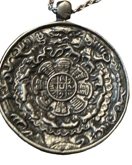 Antique Tibetan Brass Melong- Astrological Pendant- Ancient Calender Tibet 19thc