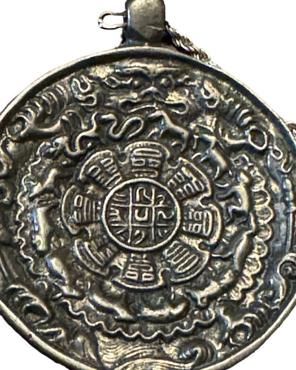 Antique Tibetan Brass Melong- Astrological Pendant- Ancient Calender Tibet 19thc