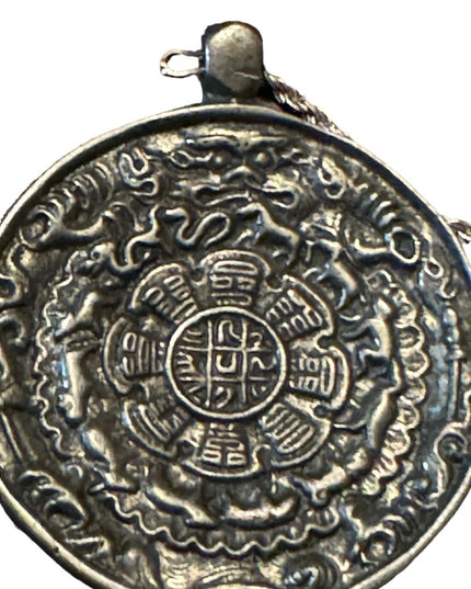 Antique Tibetan Brass Melong- Astrological Pendant- Ancient Calender Tibet 19thc