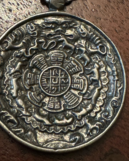 Antique Tibetan Brass Melong- Astrological Pendant- Ancient Calender Tibet 19thc