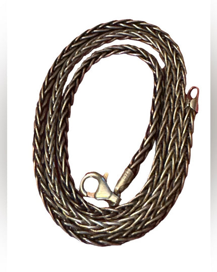 Vintage Italian Italy heavy thick Sterling silver 925 Wheat chain necklace