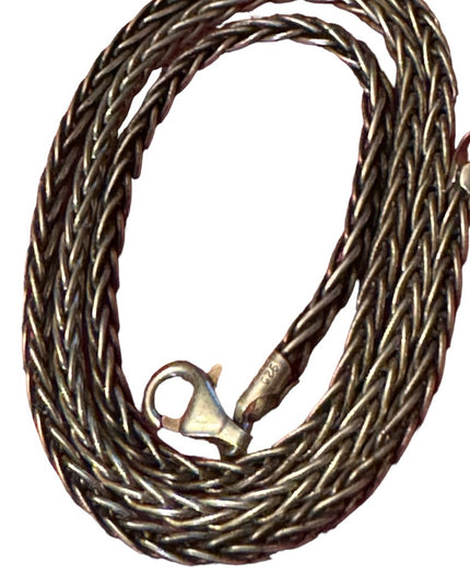 Vintage Italian Italy heavy thick Sterling silver 925 Wheat chain necklace