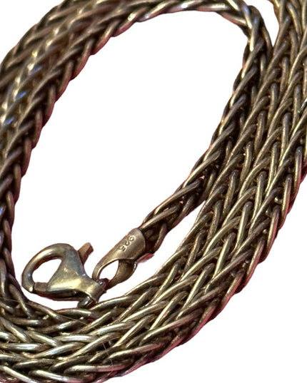Vintage Italian Italy heavy thick Sterling silver 925 Wheat chain necklace