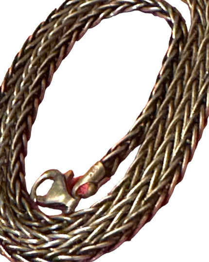 Vintage Italian Italy heavy thick Sterling silver 925 Wheat chain necklace