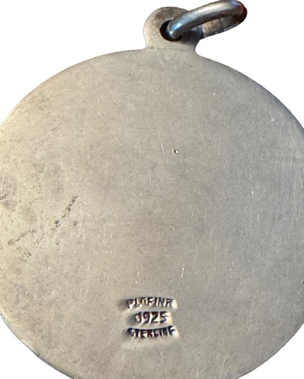 Vintage Plafina Sterling silver 925 Mexico Mayan Aztec Large pendant calendar
