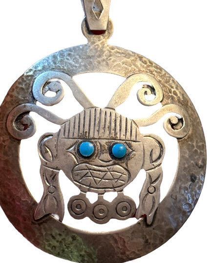 Vintage handmade Artisan Mexico 925 sterling XL amulet pendant