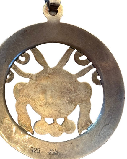 Vintage handmade Artisan Mexico 925 sterling XL amulet pendant