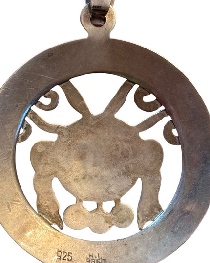 Vintage handmade Artisan Mexico 925 sterling XL amulet pendant