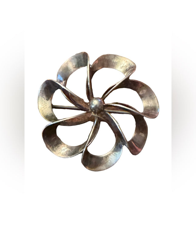 Sterling Silver 925 Niels Erik N.E. From Denmark Modernist Open Pinwheel Brooch