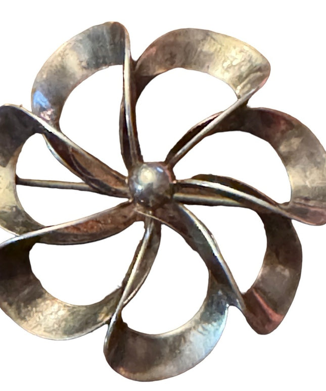 Sterling Silver 925 Niels Erik N.E. From Denmark Modernist Open Pinwheel Brooch