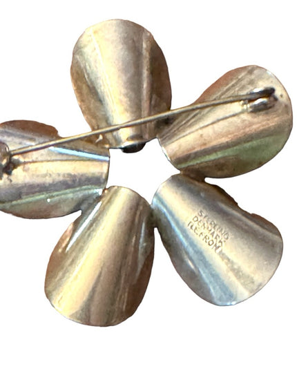 Vintsge Sterling Silver 925 Denmark Erik From Modernist starburst brooch