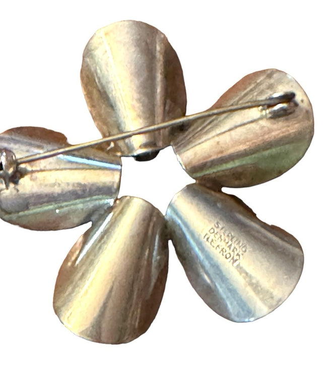 Vintsge Sterling Silver 925 Denmark Erik From Modernist starburst brooch