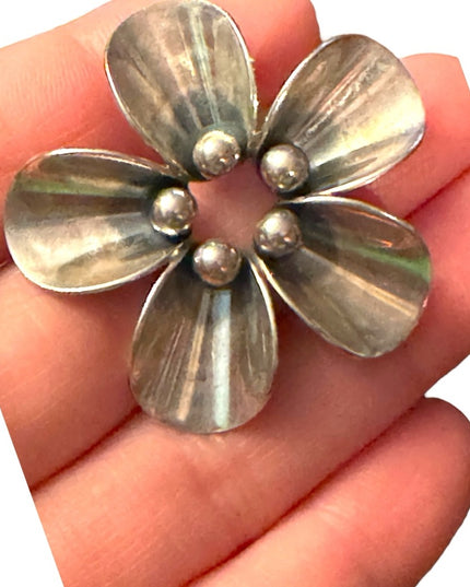 Vintsge Sterling Silver 925 Denmark Erik From Modernist starburst brooch