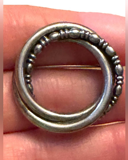 Vintage sterling silver 925 circle infinity infinit 💗 brooch Roseart 1960s