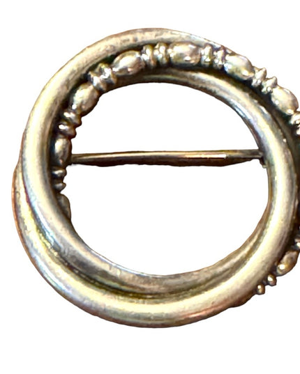 Vintage sterling silver 925 circle infinity infinit 💗 brooch Roseart 1960s