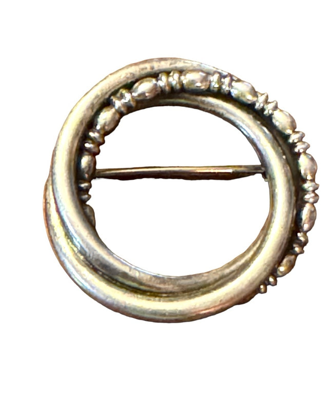 Vintage sterling silver 925 circle infinity infinit 💗 brooch Roseart 1960s