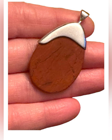 RLM Studio 925 sterling silver Jasper teardrop pendant