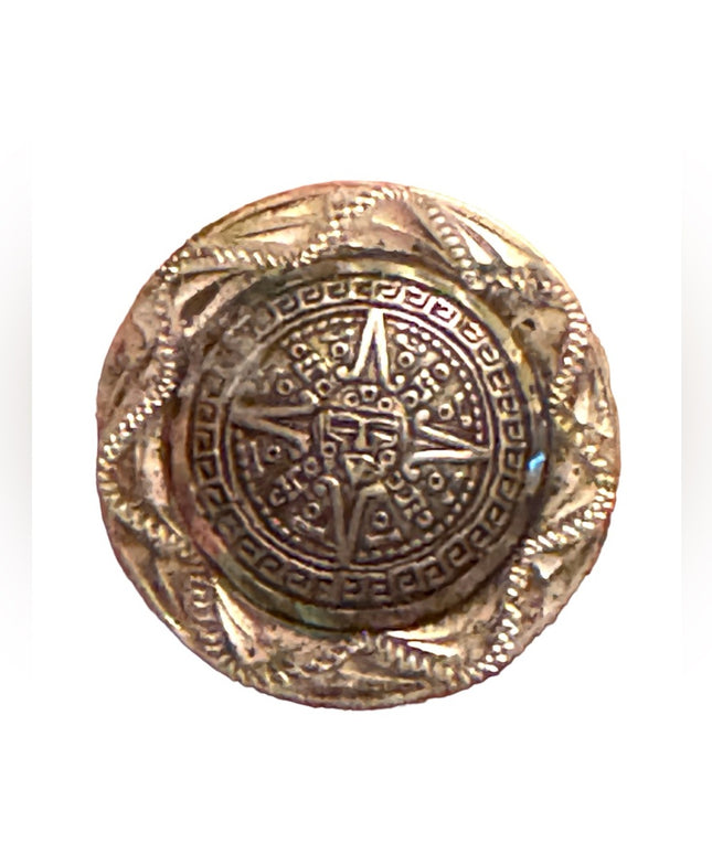 Vintage Mexico RCD Eagle 1 Mayan calendar Aztec brooch pendant