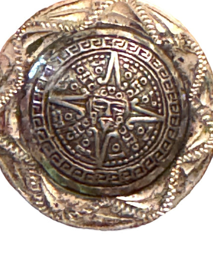 Vintage Mexico RCD Eagle 1 Mayan calendar Aztec brooch pendant