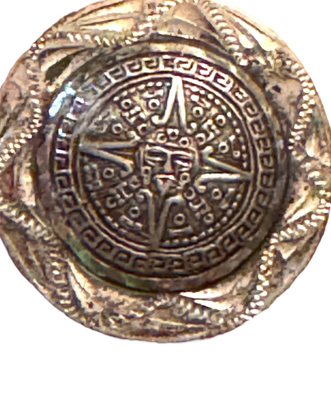 Vintage Mexico RCD Eagle 1 Mayan calendar Aztec brooch pendant
