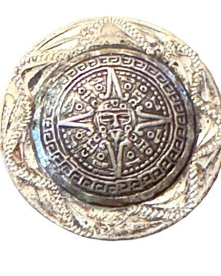 Vintage Mexico RCD Eagle 1 Mayan calendar Aztec brooch pendant