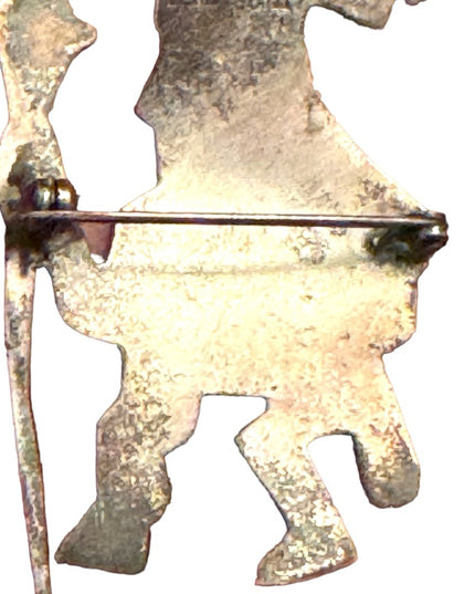 Vintage Peru Peruvian Sterling silver 925 stone feature Soldier brooch