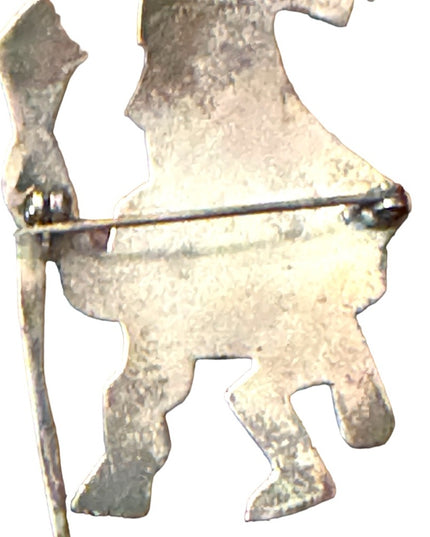 Vintage Peru Peruvian Sterling silver 925 stone feature Soldier brooch