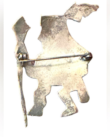 Vintage Peru Peruvian Sterling silver 925 stone feature Soldier brooch