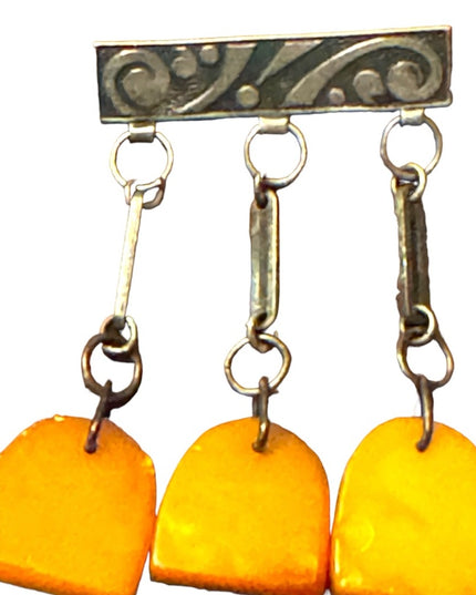 Vintage Natural Butterscotch Baltic Amber Modernist Brooch 3RK" RUSSIAN stamps