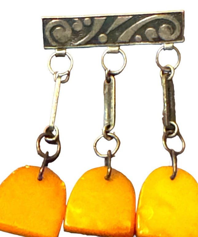 Vintage Natural Butterscotch Baltic Amber Modernist Brooch 3RK" RUSSIAN stamps