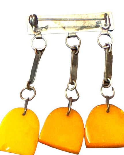 Vintage Natural Butterscotch Baltic Amber Modernist Brooch 3RK" RUSSIAN stamps