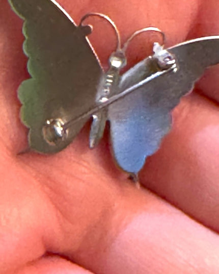 Lovely sterling silver 925 Fancy butterfly brooch