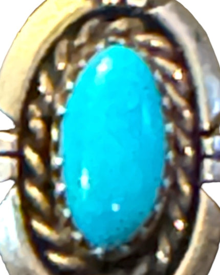Vintage Sterlling silver Navajo 925 turquoise ornate earrings