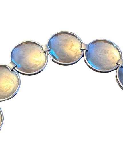 Stunning ornate scroll work design antiqued SILPADA sterling disk link bracelet