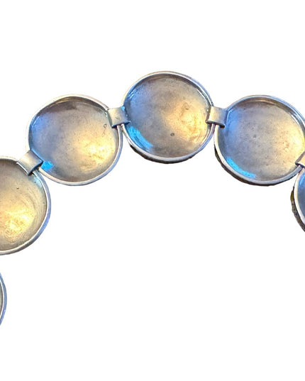 Stunning ornate scroll work design antiqued SILPADA sterling disk link bracelet