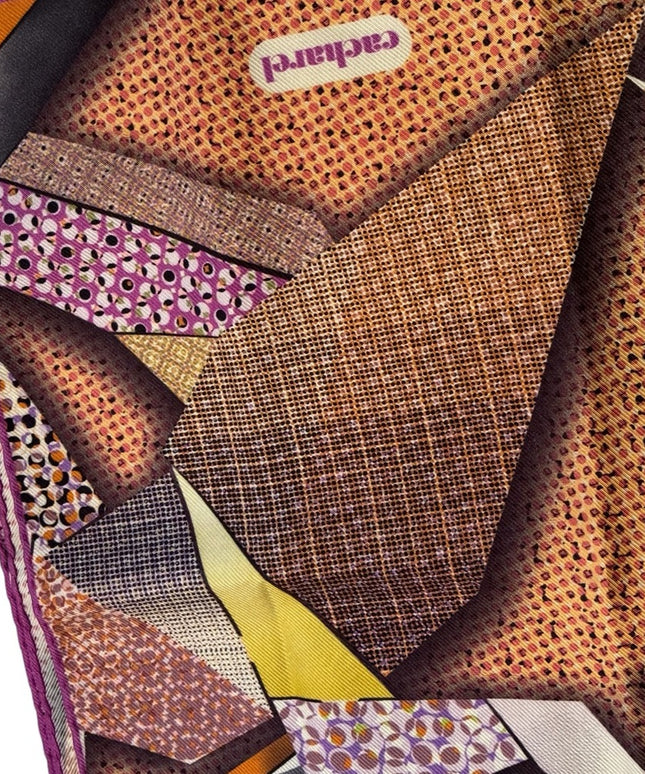 Lovely Silk Cacharel colorful geometric large shawl scarf