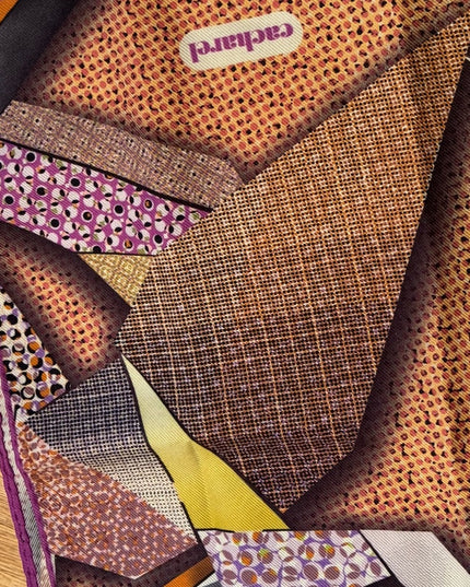 Lovely Silk Cacharel colorful geometric large shawl scarf