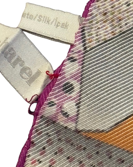 Lovely Silk Cacharel colorful geometric large shawl scarf