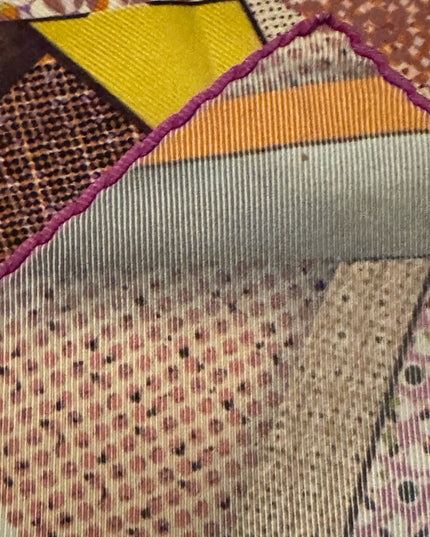 Lovely Silk Cacharel colorful geometric large shawl scarf