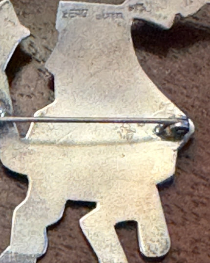 Vintage Peru Peruvian Sterling silver 925 stone feature Soldier brooch